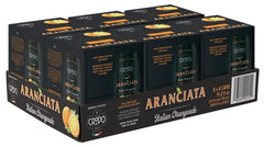 Fonti Di Crodo Aranciata can front, refreshing citrus for sunny days.