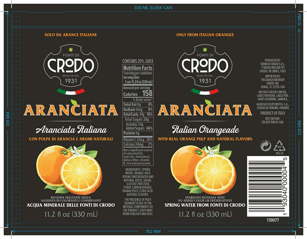 Fonti Di Crodo Aranciata summer setup, perfect for outdoor tables.