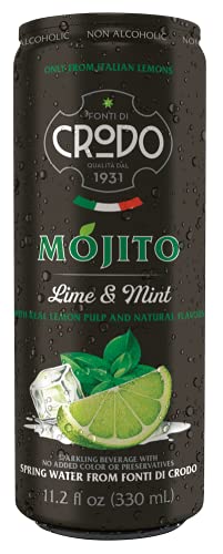 Fonti Di Crodo Mojito can pour—refreshing lime and mint for gatherings.