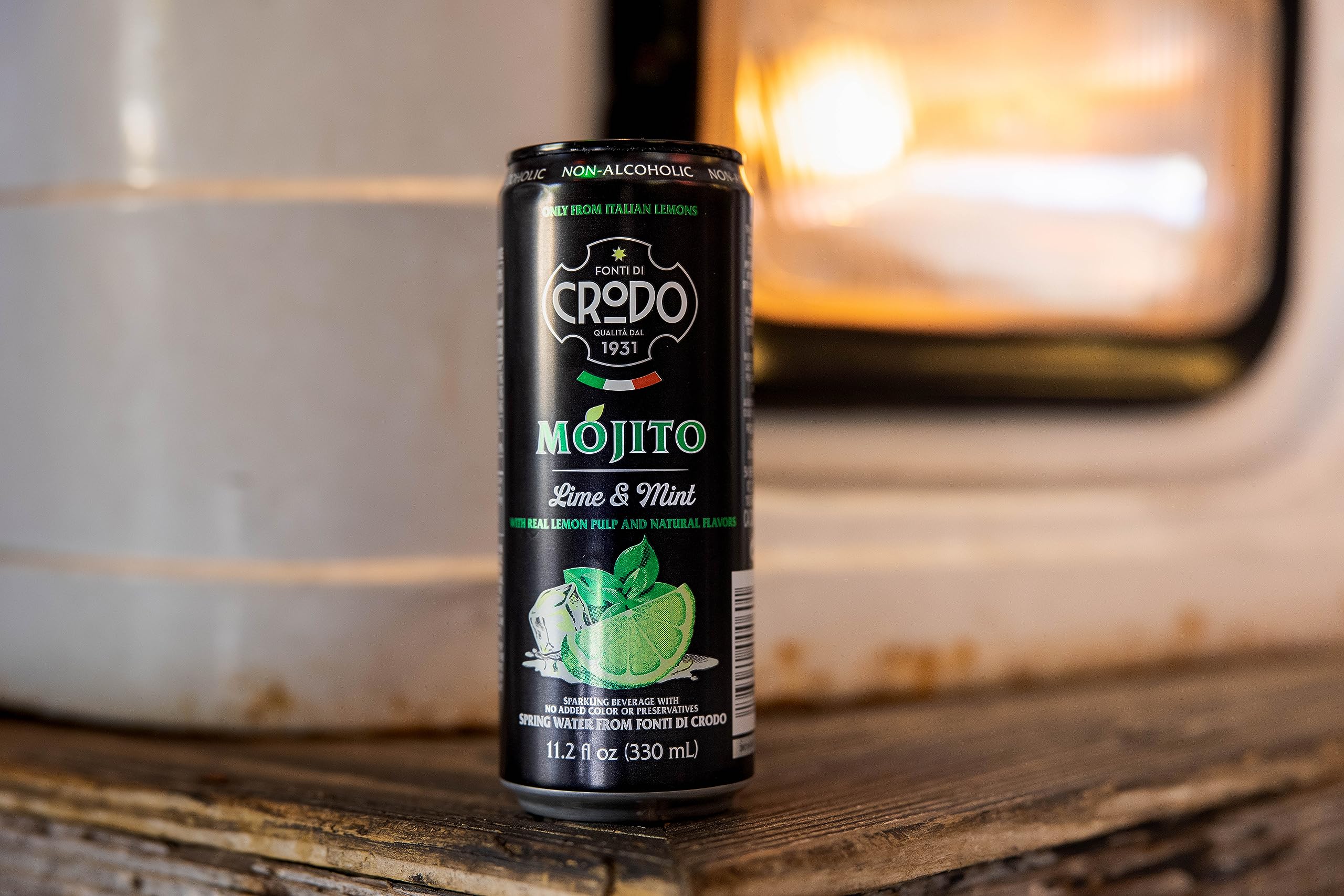 Fonti Di Crodo Mojito packaging—24-can case for easy hosting.