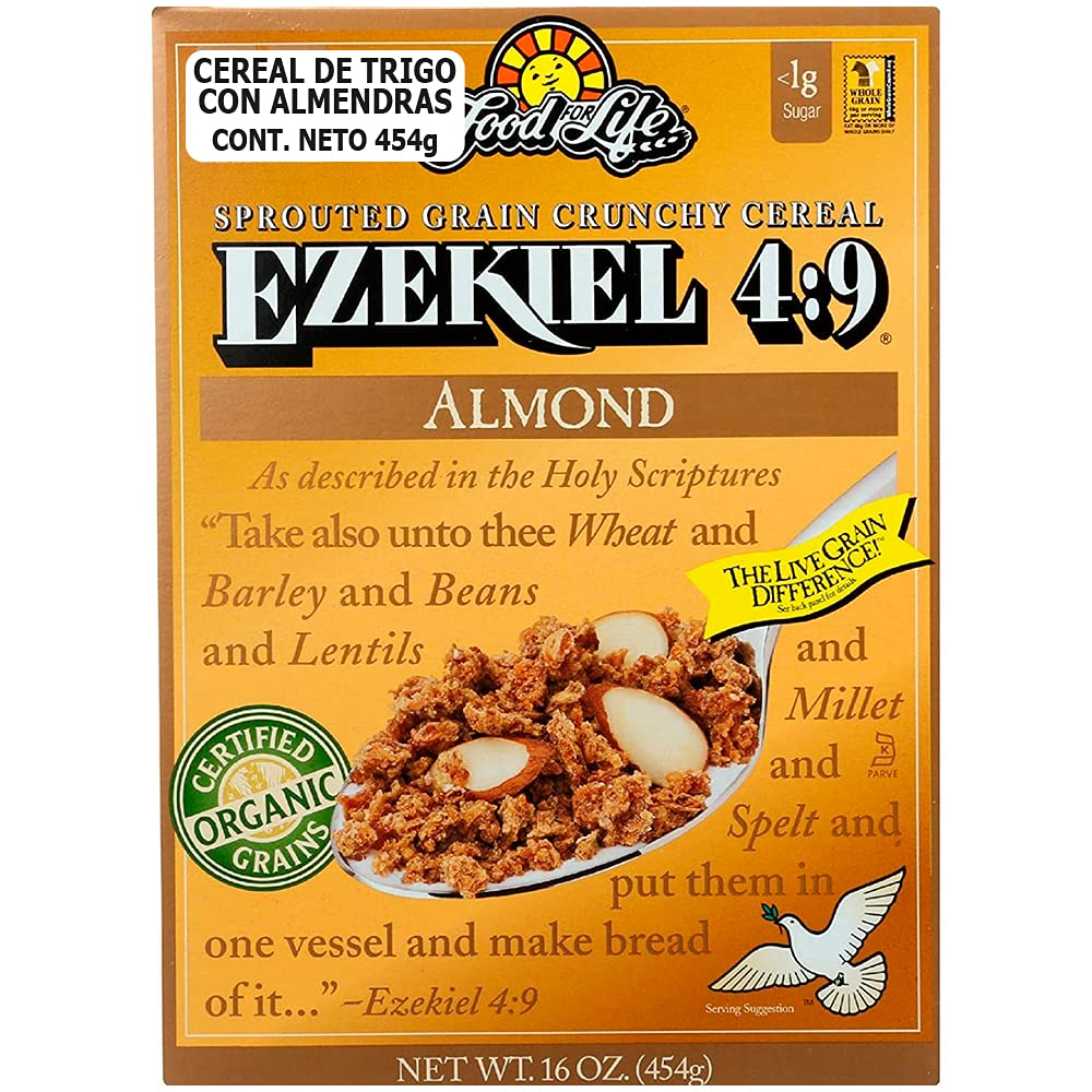 Food for Life Ezekiel 4:9 Almond Cereal bowl showing a fiber-rich sprouted grains breakfast.