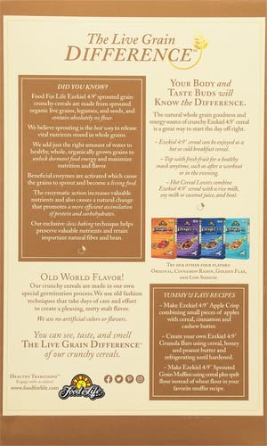 Food for Life Ezekiel 4:9 Almond Flakes top view with rich textures for breakfast.