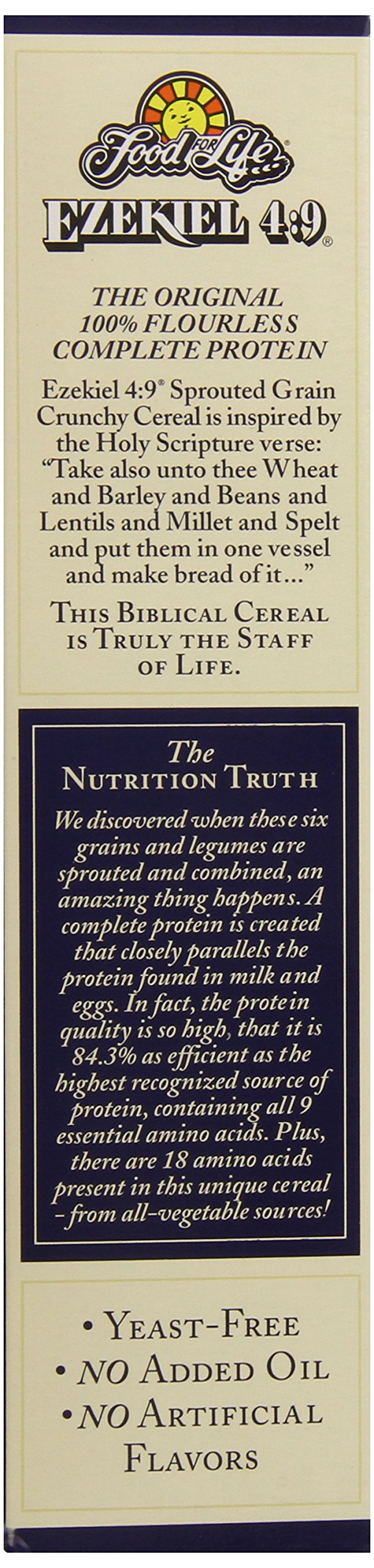 Food for Life Ezekiel 4:9 sprouted grains and flax seeds showing rich texture.