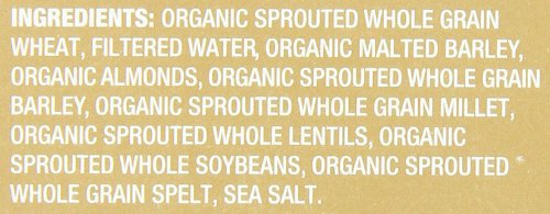 Food for Life Ezekiel 4:9 almond ingredients image emphasizing sprouted grains