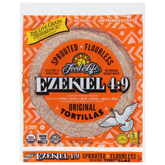 Food for Life organic whole grain tortillas, soft and pliable for tacos and wraps.