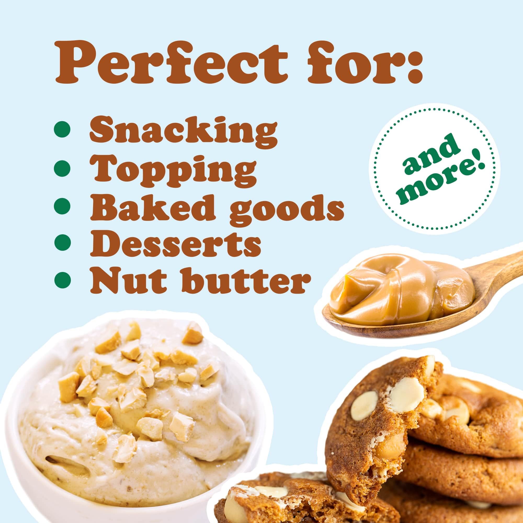 Macadamia nuts atop yogurt as a topping by Food to Live