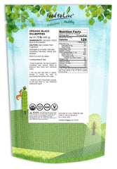Food to Live mulberries bag back shows nutrition highlights for smart snacking.