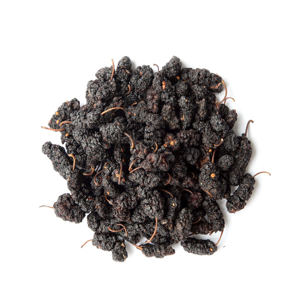 Food to Live mulberries on granola, adds natural sweetness.