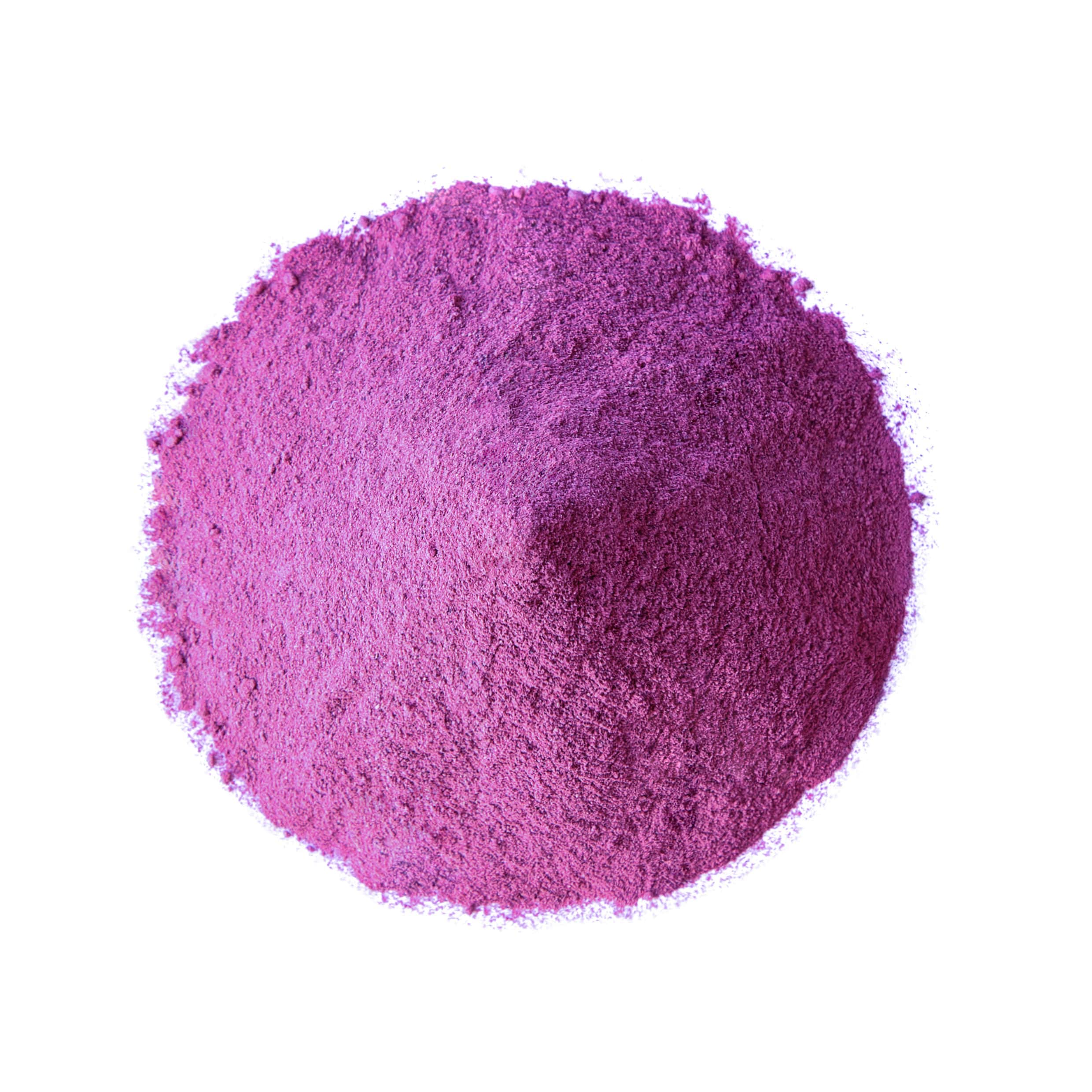 Food to Live purple sweet potato powder scoop shows pure single-ingredient powder.