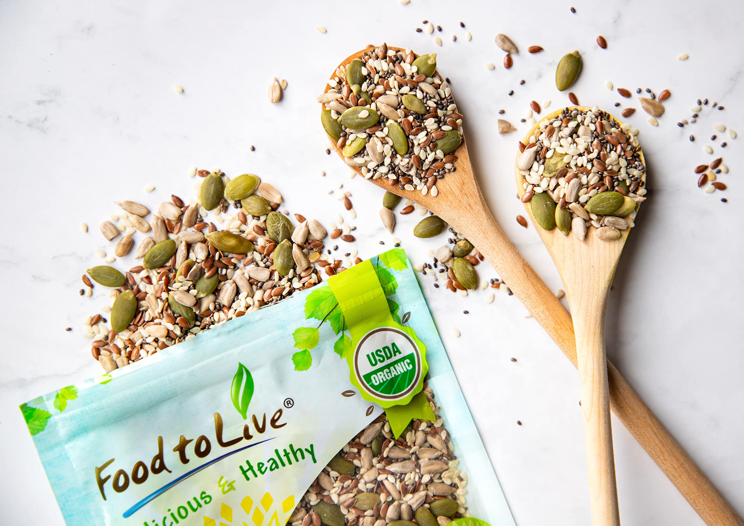 Food to Live Super 5 Seeds Mix smoothie boost of omega-3 and fiber