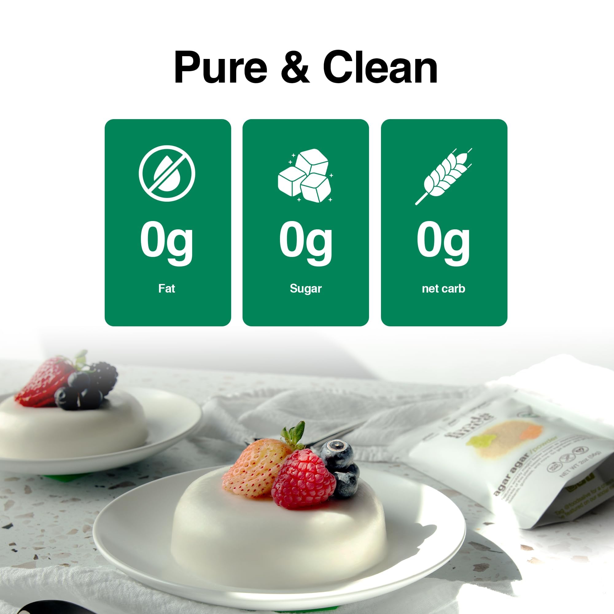 Foods Alive jelly dessert setup using agar-agar powder