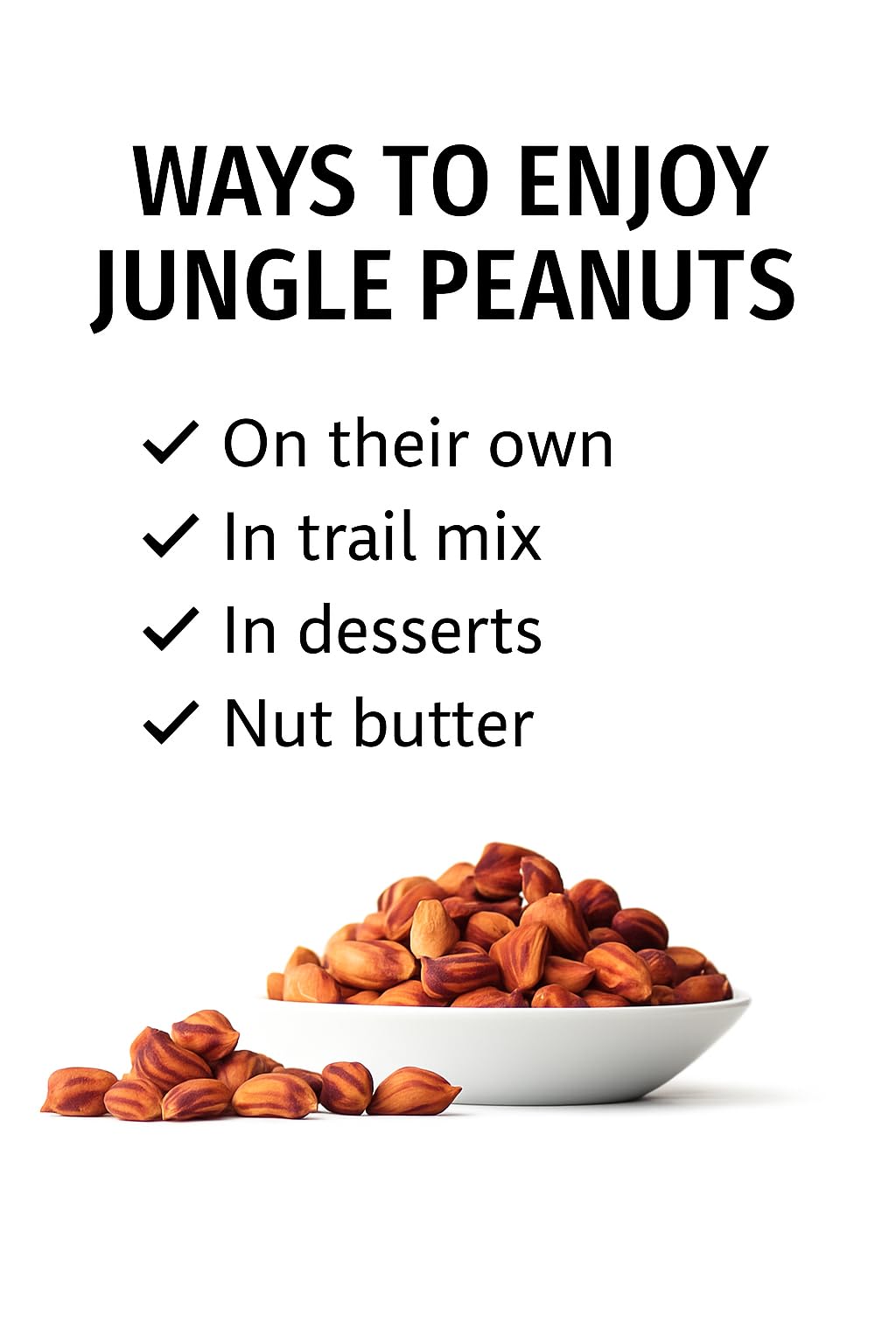 Foods Alive Jungle Peanuts handful, handy protein snack option for vegan diets.