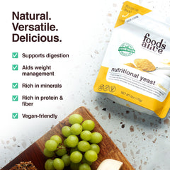 Foods Alive Nutritional Yeast Flakes on popcorn delivers a savory, umami kick.