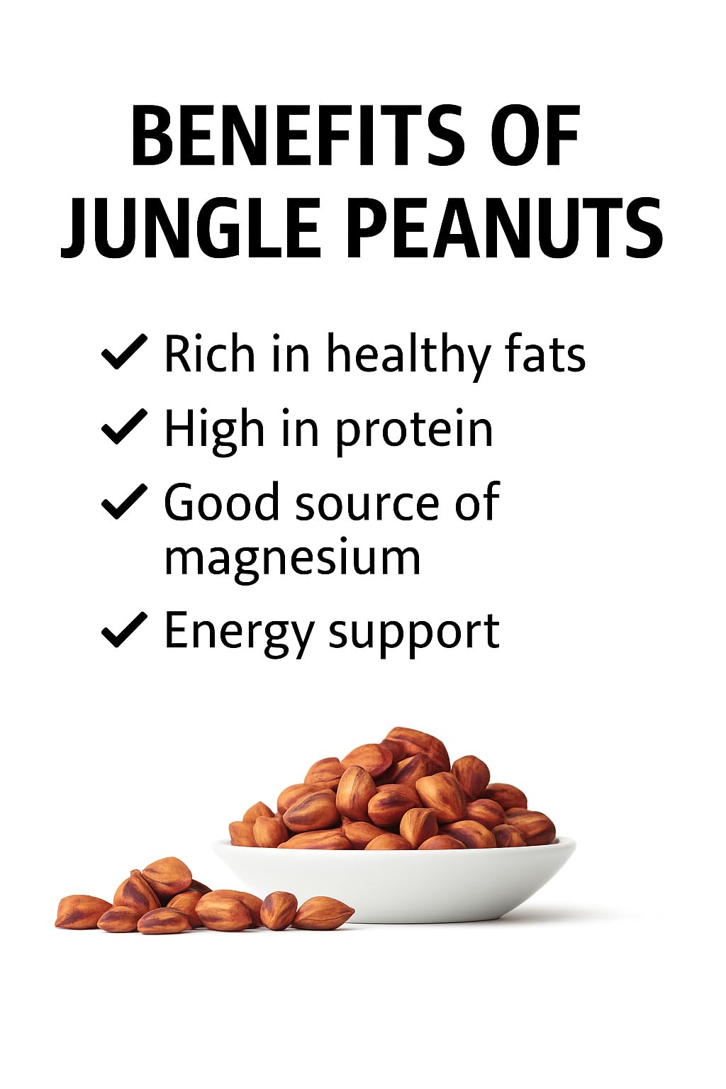 Foods Alive Organic Jungle Peanuts trail-mix ingredient, adds nutty depth to recipes.