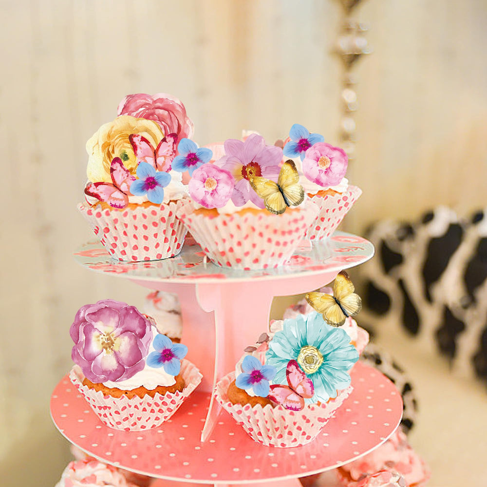 Foowztao edible toppers with butterfly accents for fruit or ice cream