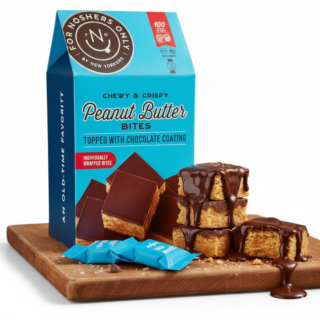 For Noshers Only Peanut Butter Bites pack, convenient on-the-go snack.