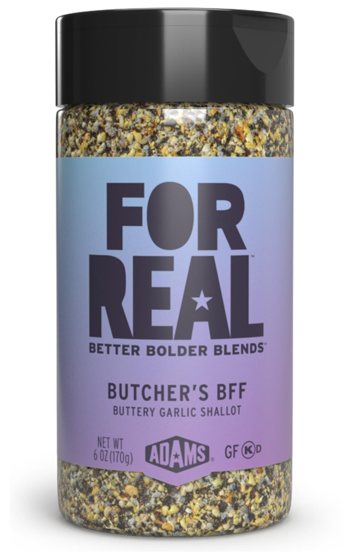 For Real Butcher's BFF bottle closeup highlights bold flavor potential.