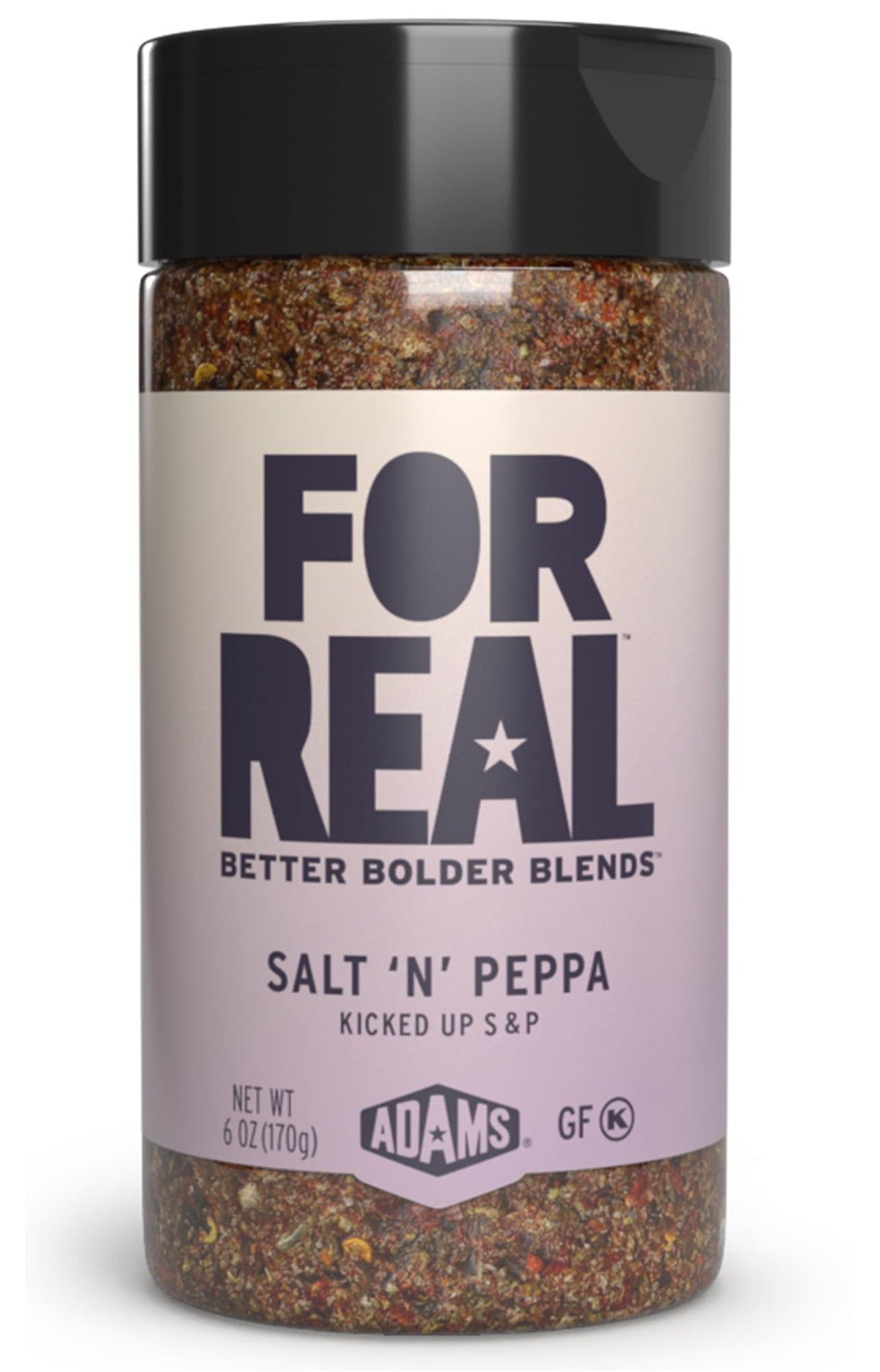 FOR REAL Salt 'N' Peppa bottle pour demonstrates bold flavor ideal for grilling