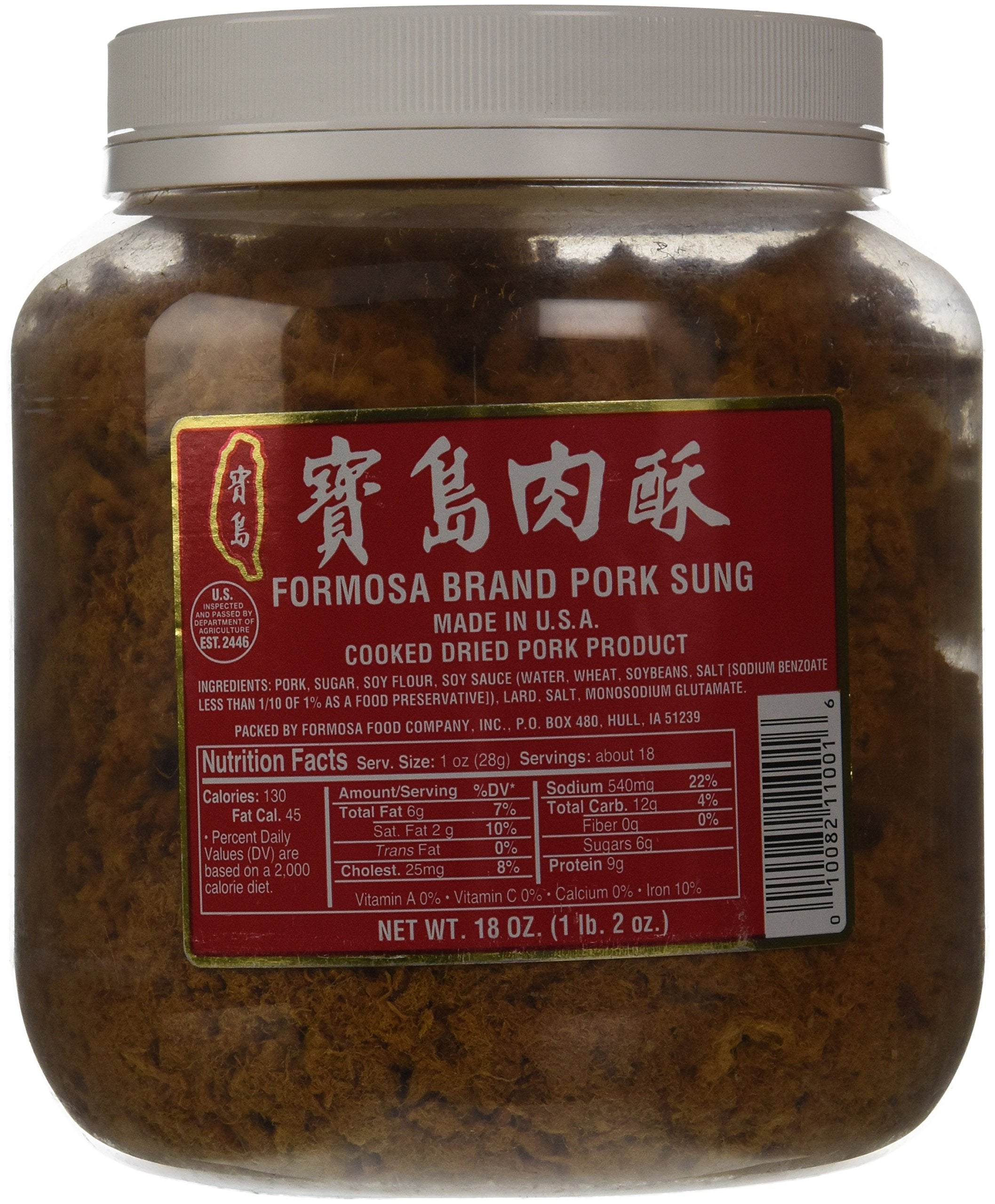 Formosa _q Pork Sung 18oz package showing crispy texture for quick meals