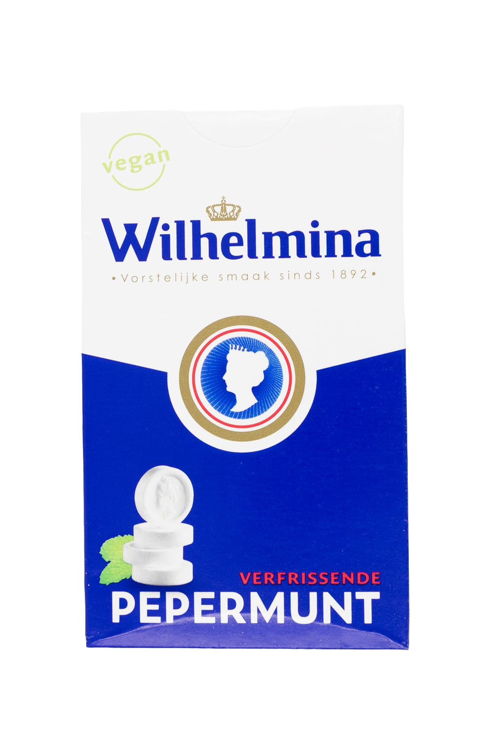 Fortuin Wilhelmina Peppermints packaging-back showing Dutch-made quality