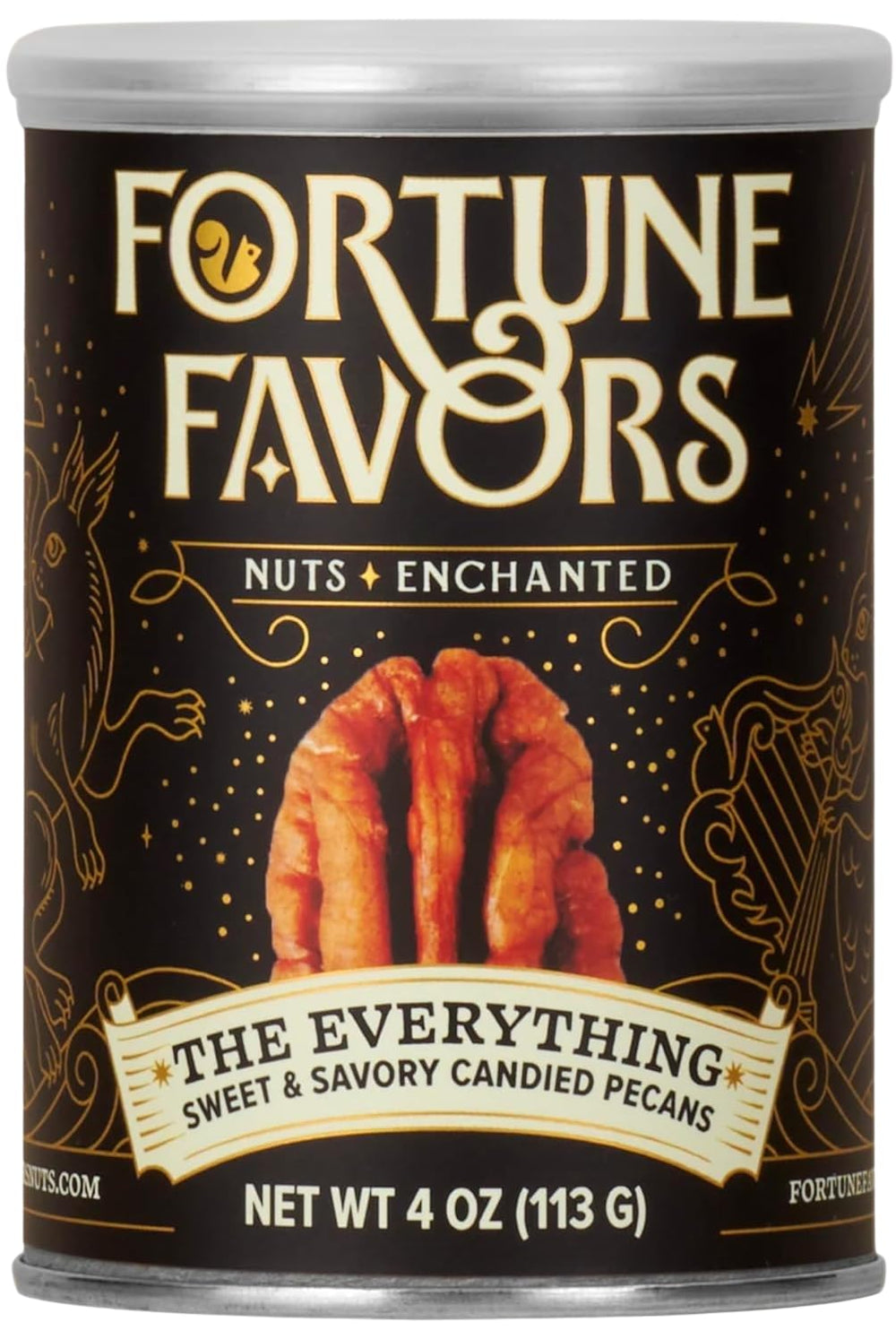 Fortune Favors Everything Candied Pecans packshot — ready-to-eat plant-based snack.