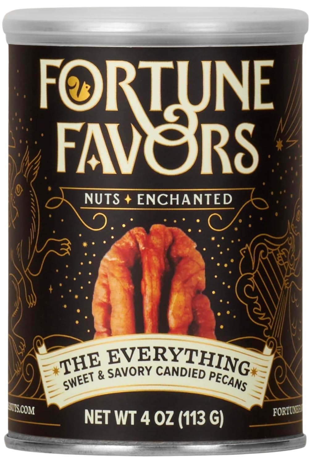 Fortune Favors Everything Candied Pecans packshot — ready-to-eat plant-based snack.