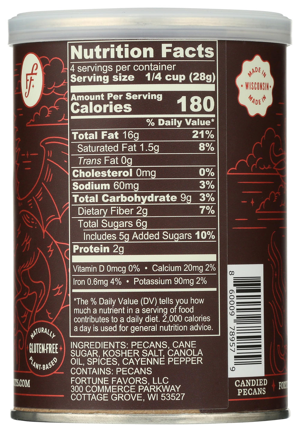 Fortune Favors USA-grown pecans close-up, premium nuts for snacking