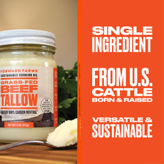 Forward Farms beef tallow pour shot showing convenient high-heat fat.