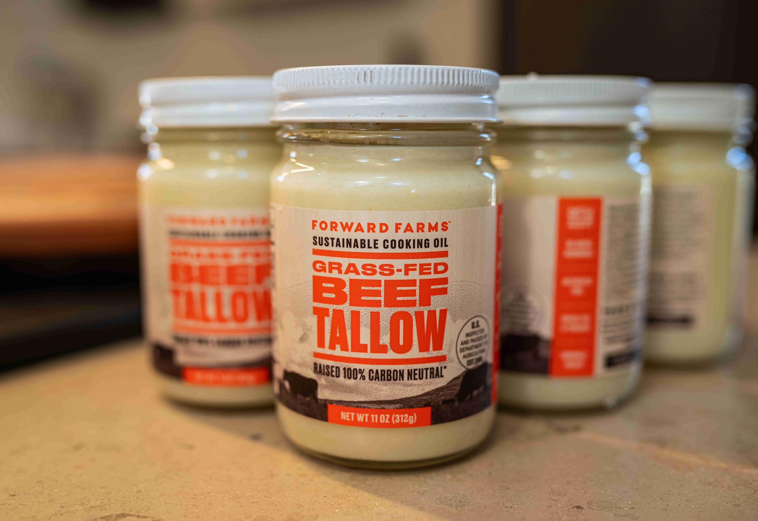 Forward Farms stovetop sear with tallow demonstrating rich browning potential.