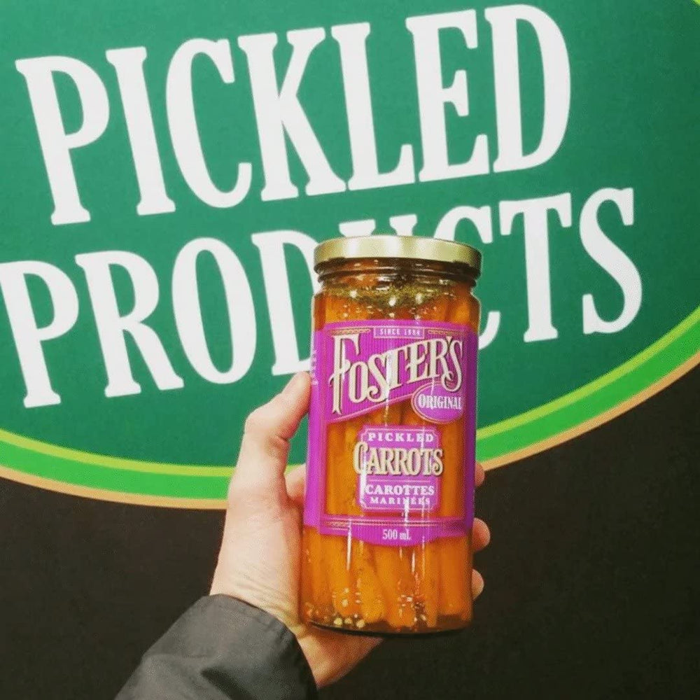 foster's pickled carrots party plate, garnish for festive drinks.
