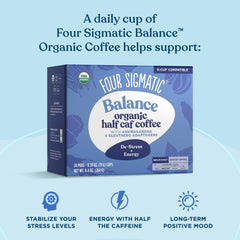 Nutty caramel notes in Four Sigmatic medium roast coffee close-up