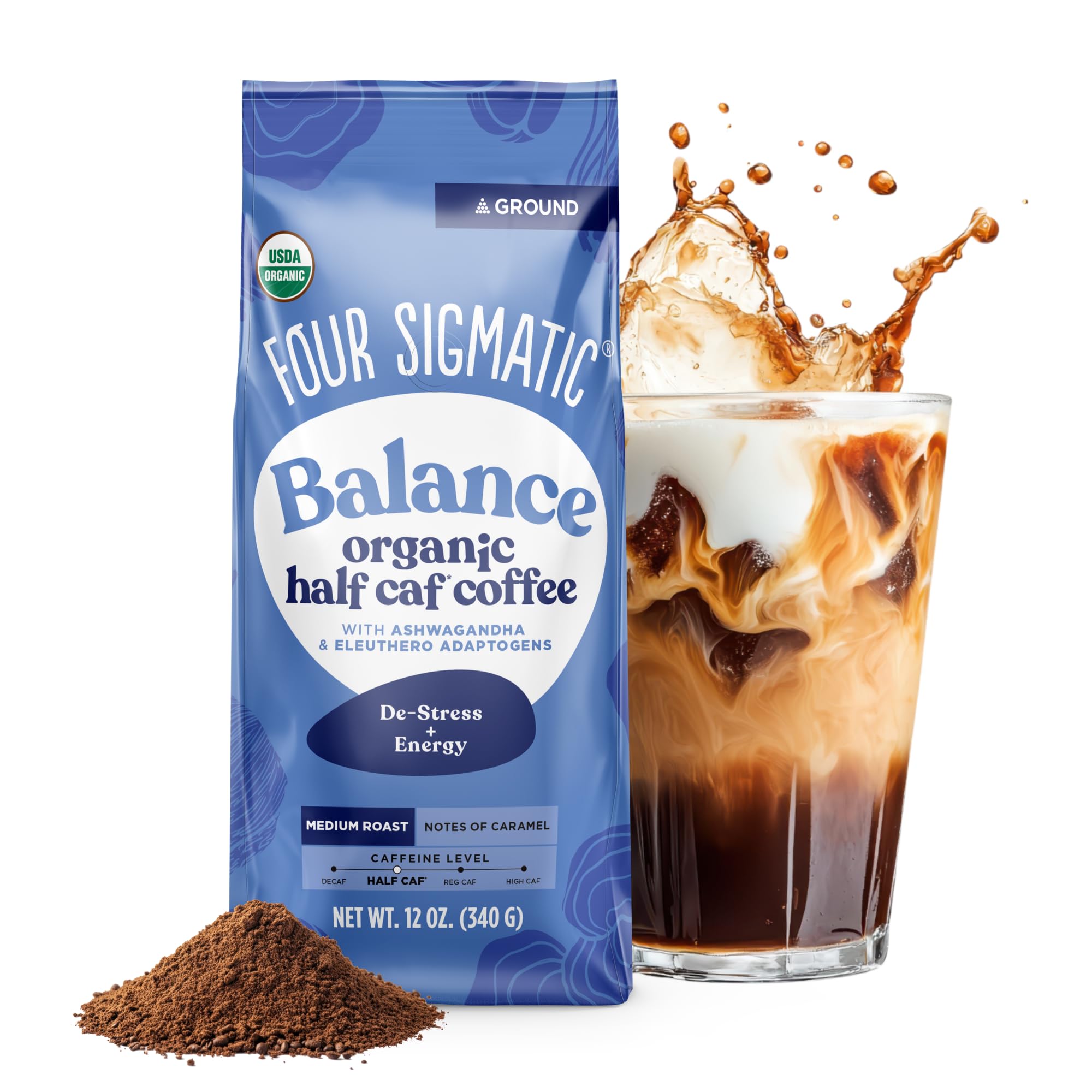 Four Sigmatic Balance coffee bag with medium roast for focused mornings.