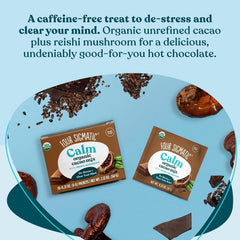 Four Sigmatic Calm Mushroom Cacao mug showing creamy coconut flavor for a soothing evening
