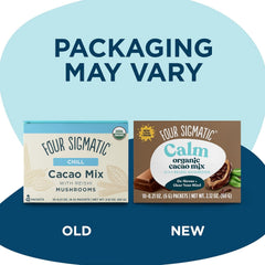 Four Sigmatic Calm Mushroom Cacao cup steaming with creamy notes for relaxation