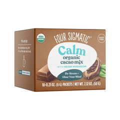 Four Sigmatic Calm Mushroom Cacao packaging ready for a calming ritual