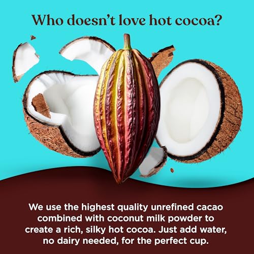 Packaging of Four Sigmatic Calm mushroom cocoa mix on a cozy kitchen shelf