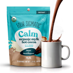 Four Sigmatic Calm Mushroom Cocoa packet showing vegan, dairy-free mix for cozy evenings