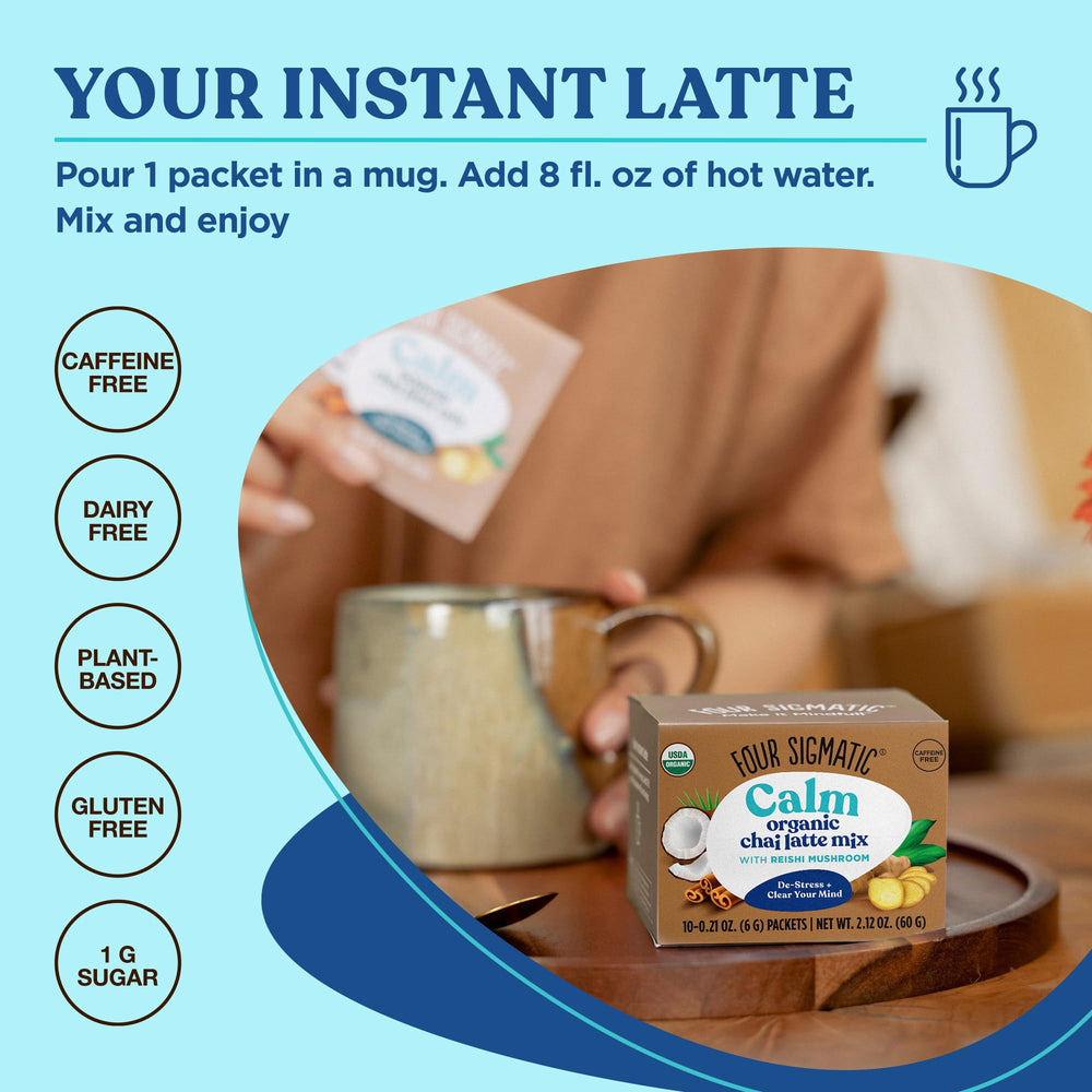 Four Sigmatic vegan chai latte mix, gluten-free and naturally sweetened.