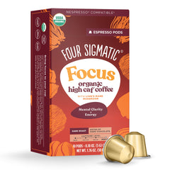 Four Sigmatic Focus coffee pod with dark roast and Lion's Mane for focused energy.