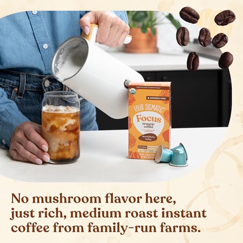 Four Sigmatic Focus Coffee Pods sourced from Honduras deliver bright cup and depth.