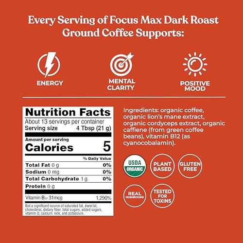 Four Sigmatic Focus Max coffee bag, organic Arabica, ready for energized mornings