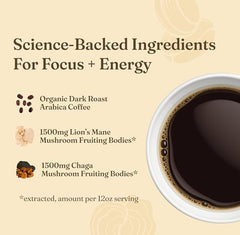 Rich, deep brew in a cup from Four Sigmatic Focus Coffee for balanced energy