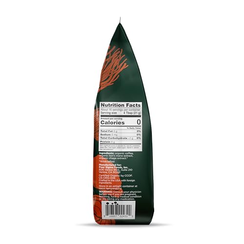 Finished cup of Four Sigmatic Focus Coffee inviting mindful, steady focus