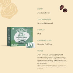 Blend of ashwagandha, eleuthero, and tulsi in Four Sigmatic Gut Health for balance