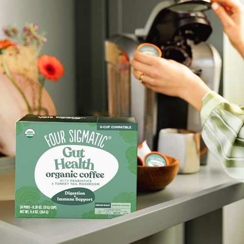 Keurig compatible Four Sigmatic Gut Health pods for quick mornings