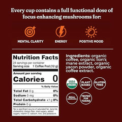 Four Sigmatic High Caffeine K-Cup pod ready to brew a focused energy boost.