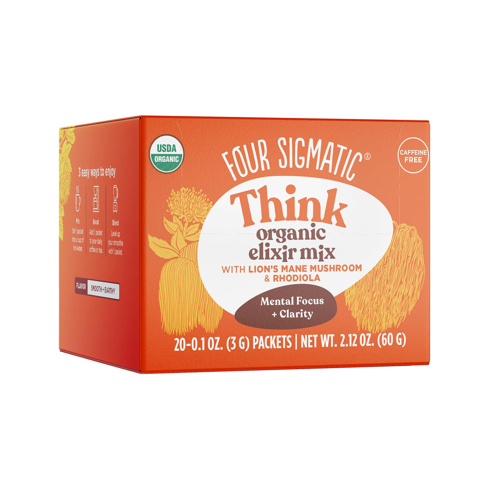 Four Sigmatic Lion's Mane Focus Elixir bottle for a caffeine-free focus ritual