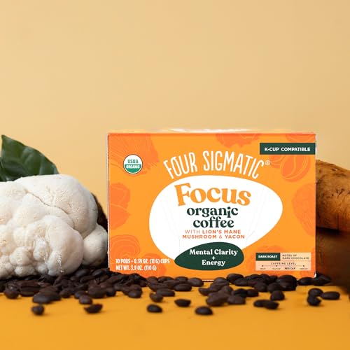 Four Sigmatic Mushroom Coffee K-Cups Honduran beans image emphasizes low acid, flavorful origin.