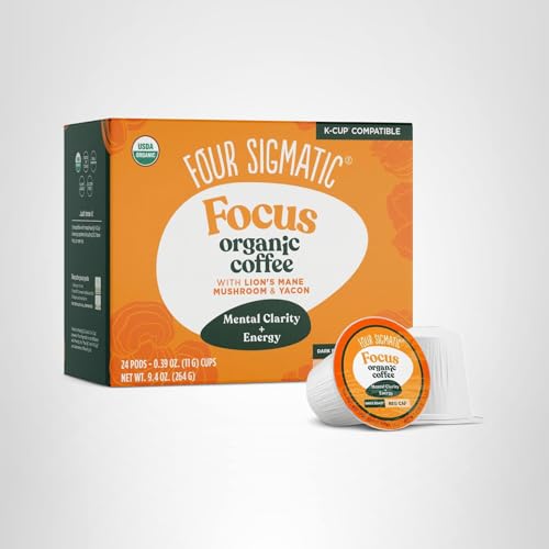 Four Sigmatic Mushroom Coffee K-Cups sustainable pods support eco-friendly brewing.