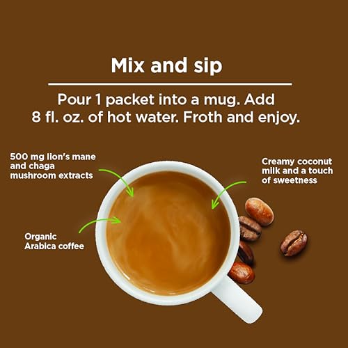 Four Sigmatic Mushroom Coffee Latte ingredients with lions mane and chaga for flavor and adaptogenic ritual